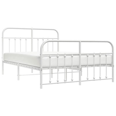 vidaXL Robust Steel Bed Frame with Extra Storage Space and Functional Headboard and Footboard