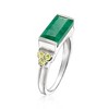 Ross-Simons 2.60 Carat Emerald and .10 ct. t.w. Peridot Ring in Sterling Silver - 3 of 4