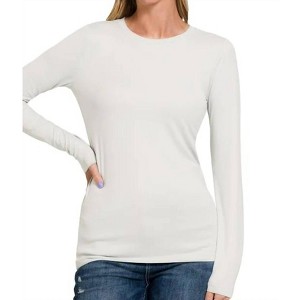 Women's Back To Basic Round Neck Long Sleeve - ZENANA - 1 of 1