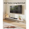 35.4 inch L floating shelves set of 3 white wall shelves for bathroom living room bedroom kitchen wall decor with brackets - 3 of 4