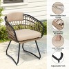 Pellebant Patio Rattan Dining Chairs Set Outdoor Dining Chairs with Cushions and Armrest Wicker Dining Armchairs Porch Chairs - 3 of 4