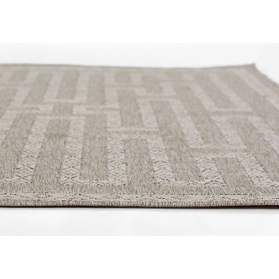 Hampton Gray Rectangular Synthetic Indoor/Outdoor Rug 5' x 7'