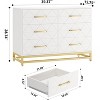 6 Drawer Dresser, Modern Wood Dresser for Closet, TV Stand, Morden Chest of Drawers for Bedroom, Living Room, Hallway, Nursery - 2 of 4