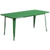 Emma and Oliver Commercial Grade Rectangular Metal Indoor-Outdoor Table Set with 6 Arm Chairs - 3 of 4