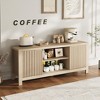 59" TV Stand for TVs Up to 65 Inches, Mid Century Modern TV Entertainment Center with Storage Cabinets & Open Shelves for Living Room Bedroom - 3 of 4