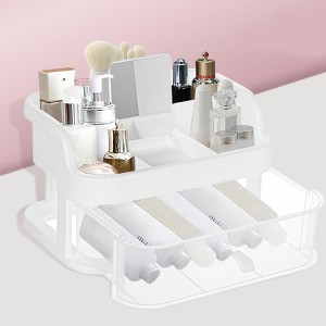 Whizmax Makeup Storage Organizer with Drawers and Mirror, Easily Sort Make-up,Jewelry & Hair Accessories for Desk Bathroom Countertop,Bedroom - 1 of 4