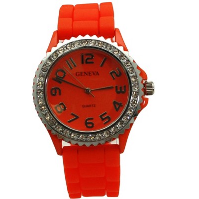 Olivia Pratt Every Day Silicone and Rhinestones Colorful Women Watch