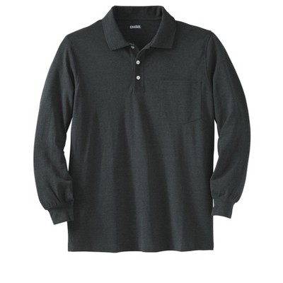 KingSize Men's Big & Tall Long-Sleeve Shrink-Less Piqué Polo