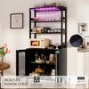 Aheaplus Wine Bar Cabinet with LED Light and Power Strip - 3 of 4