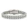 Black Bow Jewelry 10.5mm Stainless Steel Textured Double Rolo Chain Bracelet, 8.75 Inch - 3 of 4