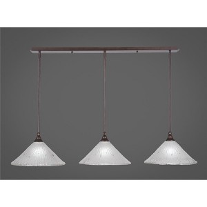 Toltec Lighting Any 3 - Light Chandelier in  Bronze with 12" Frosted Crystal Shade - 1 of 1
