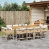 vidaXL 13-Piece Patio Dining Set with Cushions – Beige Poly Rattan & Acacia Garden Furniture, Compact Storage, Comfortable Seating - 2 of 4
