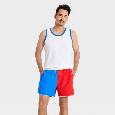 Goodfellow & Co Men's 5" Ripstop Swim Trunks - Goodfellow & Co™ Red/Blue L — фото 3