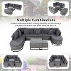 ELJGET 7 Pieces Outdoor Patio Furniture Sofa Set with Coffee Table and Pillows, Rattan Conservation Sectional Free Combination Set - 4 of 4
