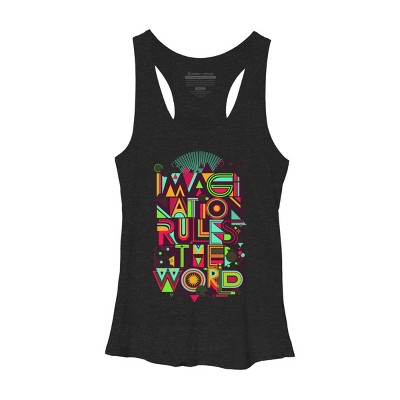 Women's Design By Humans Imagination Rules The World By Dzeri29 Racerback Tank Top