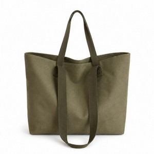 Alilang Large Canvas Tote Bag with Zip Closure Shoulder Straps for