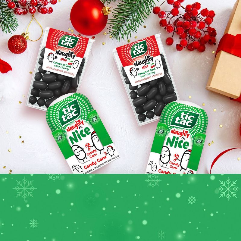 Tic Tac Naughty Or Nice Lumps Of Coal Sour Cherry Mints, Holiday Treats - .840z Single Pack, 6 of 7