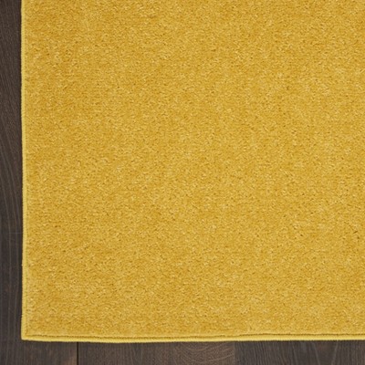 Yellow 4' x 6' Solid Synthetic Indoor/Outdoor Rug