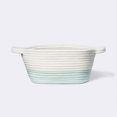 Square Coiled Rope Bin with Color Band - Cloud Island&#8482; Mint