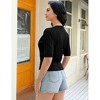 Coolmee Womens Short Sleeve Button Down Cardigans Sweater Cropped Lightweight Crew Neck Sweater Tops - 3 of 4