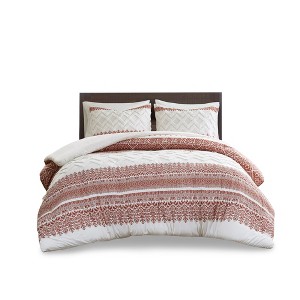Gracie Mills Robbins Chenille Tufted 3-Piece Cotton Duvet Cover Set - 1 of 4