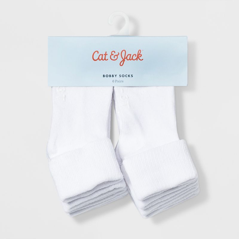 Toddler 6pk Low Cut Bobby Socks - Cat & Jack™ White, 2 of 5