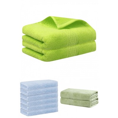 REGALWOVEN Absorbent Solid Bath Hand Face Cloths Cotton Towels 3 Piece Sets