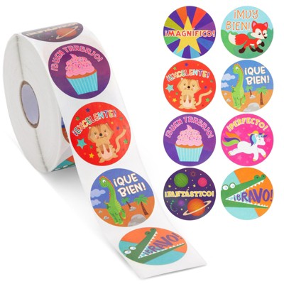 1000 Pcs Reward Stickers for Kids Classroom, Round Motivational and Praise Kids Sticker Labels to Motivate Responsibility & Good Habits (1 and 2