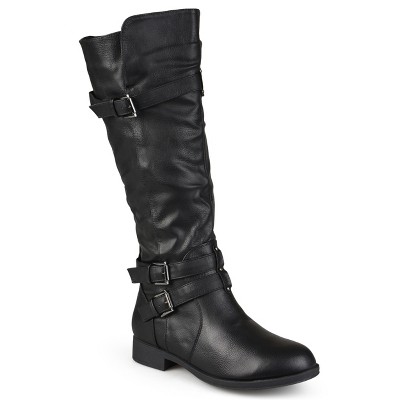 Journee Collection Womens Bite Wide Calf Stacked Heel Riding Boots ...