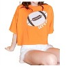 Women's Football Sequin Patch Crop Tee - Peach Love - 2 of 3