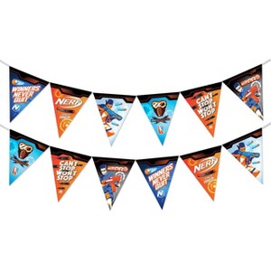 Treasures Gifted Nerf Birthday Banner Pennant - Nerf Party Supplies - 2 Pack - 1 of 1