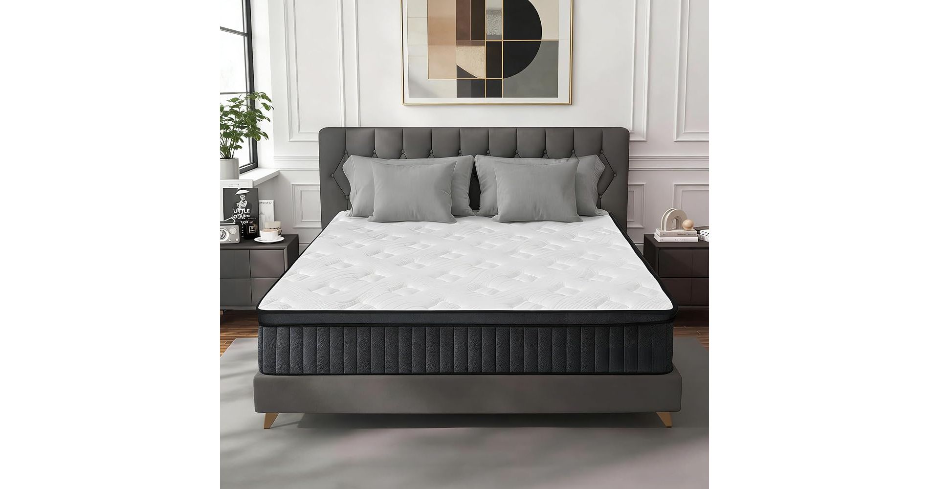 Dyonery Medium Firm Hybrid Mattress,Medium Firm Support,Individual Pocket Springs,Back Pain Relief,CertiPUR-US Certified