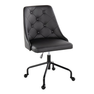 TiramisuBest Black PU Leather Adjustable Office Chair with Casters, 360¡ã Swivel, Padded, Armless