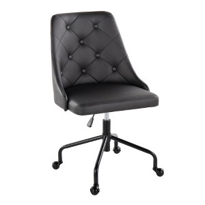 TiramisuBest Black PU Leather Adjustable Office Chair with Casters, 360¡ã Swivel, Padded, Armless - 1 of 4