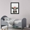 15" x 21" Floral Cow Animals Framed Art Print - Wynwood Studio: Modern Bathroom Wall Decor - 3 of 4