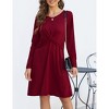 Clearlove Women's Convertible Cross Waist Midi Dress Long Sleeve Stretch Knit Dress with Wrap Detail - 2 of 4