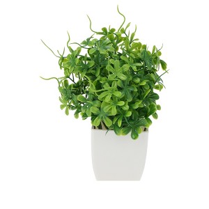 Unique Bargains Artificial Plants Five-Leaf Plant Plastic Green 2.76"x2.76"x7.87" 1 Pc - 1 of 4
