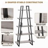 Homhougo 5 Tier Ladder Bookshelf, Narrow Open Book Shelf, Tall Standing Bookcase with Steel Frame Dark grey - 4 of 4