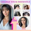 Jessie's Wig Women'S Hairpiece Clip In Human Hair Topper With Bangs Full Coverage Straight Natural Black 1 Pc/Pack - 4 of 4