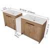 SEVOBAL Bathroom Vanities 84 Inch Freestanding Vanity with Ceramic Sink and Soft Closing Door for Bathroom, Brown, 83.6"*18.31"*34.25" - 3 of 4