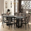 PexFix 67" x 33.5" Farmhouse Kitchen Dining Room Table Furniture Square Black Kitchen Table with Rattan Woven Legs for Kitchen Bar Living Room - 3 of 4