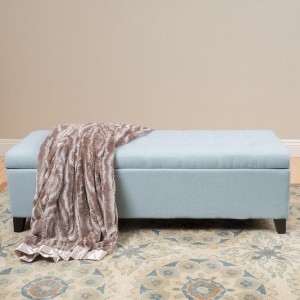 TUYOHW 50.75" Storage Ottoman Bench,Upholstered End of Bed Ottoman Bench with Hidden Storage Compartment,Ottoman for Living Room,Entryway - 1 of 4