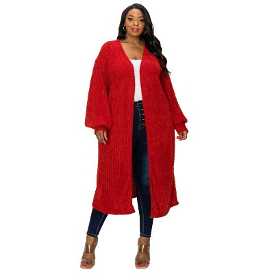 L I V D Women's Serilda Faux Feather Cardigan