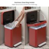 Home Zone Living 13 Gallon Stainless Steel Kitchen Trash Can with Soft Close Lid and Collared Rim, Red - 4 of 4
