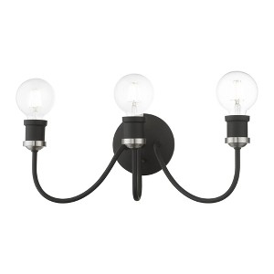 Livex Lighting Lansdale 3 - Light Vanity in  Black/Brushed Nickel - 1 of 4