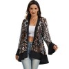 Anna-Kaci Women’s Sequin Mesh Cardigan with Sheer Embellished Sleeves and Flowing Open Front Design for Layering Style - 4 of 4