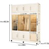 ORRD Portable Wardrobe Closet with 12 Magnetic Doors & Hanging Rod, White - 4 of 4