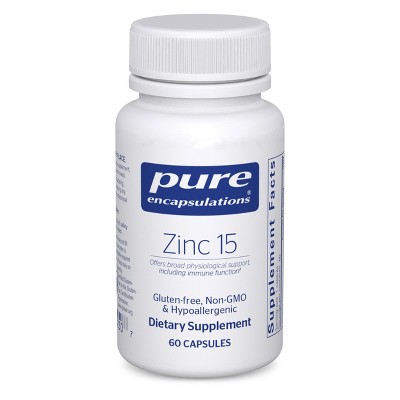 Pure Encapsulations Zinc 15 mg - Immune System Support, Growth and Development, Wound Healing, Prostate, and Reproductive Health