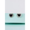 Slickblue Women's Jewelry, Gold & Black Heart Stud Earrings with Faux Diamond Details, Small Size, 0.5", Alloy - 2 of 4
