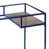INFURNIC Writing Desk Modern Desk with 5mm Glass Top and Functional Storage Shelf for Office, Blue, 24"*48"*31" - 4 of 4